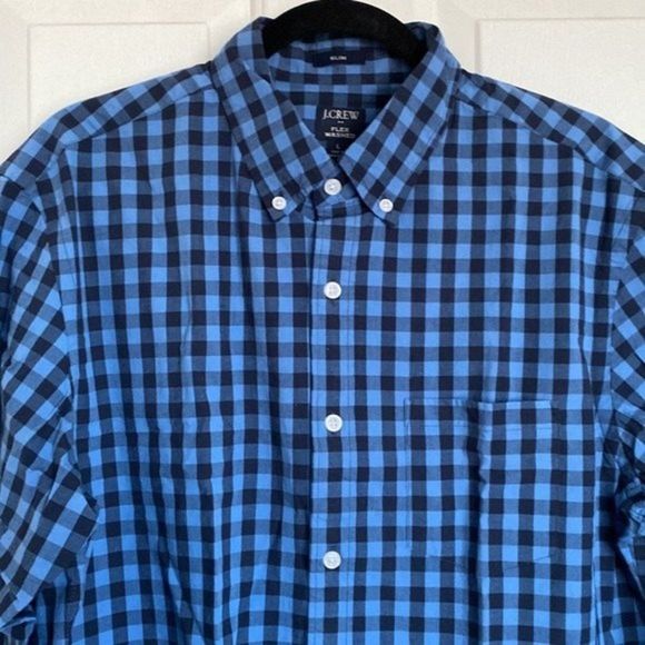 Other - J. Crew Factory Plaid Slim Flex Washed Button Up Shirt Size Large